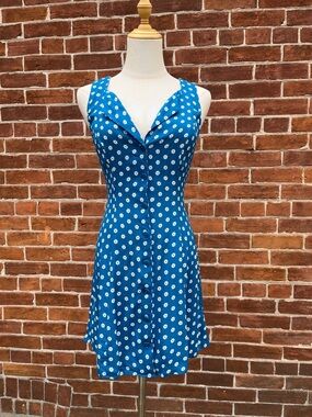 Reformation Teal Daisy Flared Rilynn Mini Dress
